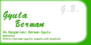 gyula berman business card